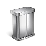 simplehuman 58 Liter/15.3 Gallon Step Can Liner Pocket, Brushed...