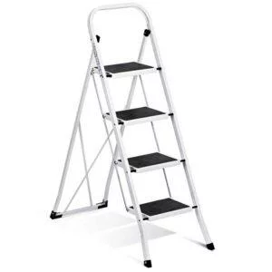 Delxo Folding 4 Step Ladder - Heavy duty nonslip ladder